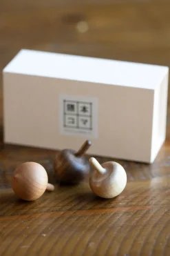 Best Kumamoto Wood Works Acorn Spinning Top Set