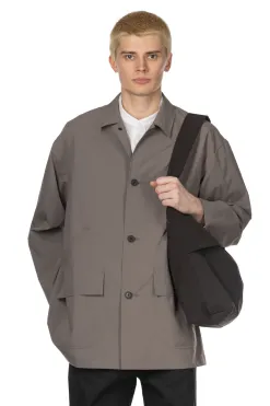 Clearance Still by Hand Airy Half Coat - Khaki Grey