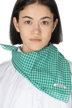 Outlet AURALEE Airy Light Cotton Check Scarf