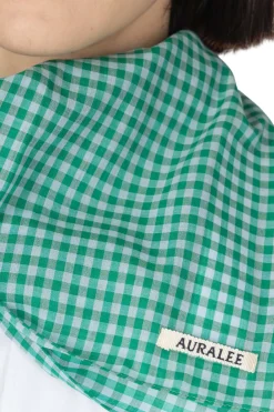 Outlet AURALEE Airy Light Cotton Check Scarf
