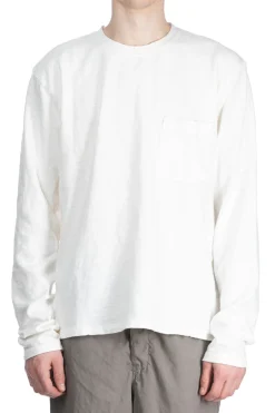 Sale Kapital AMUSE Knit Pocket LS Tee - White