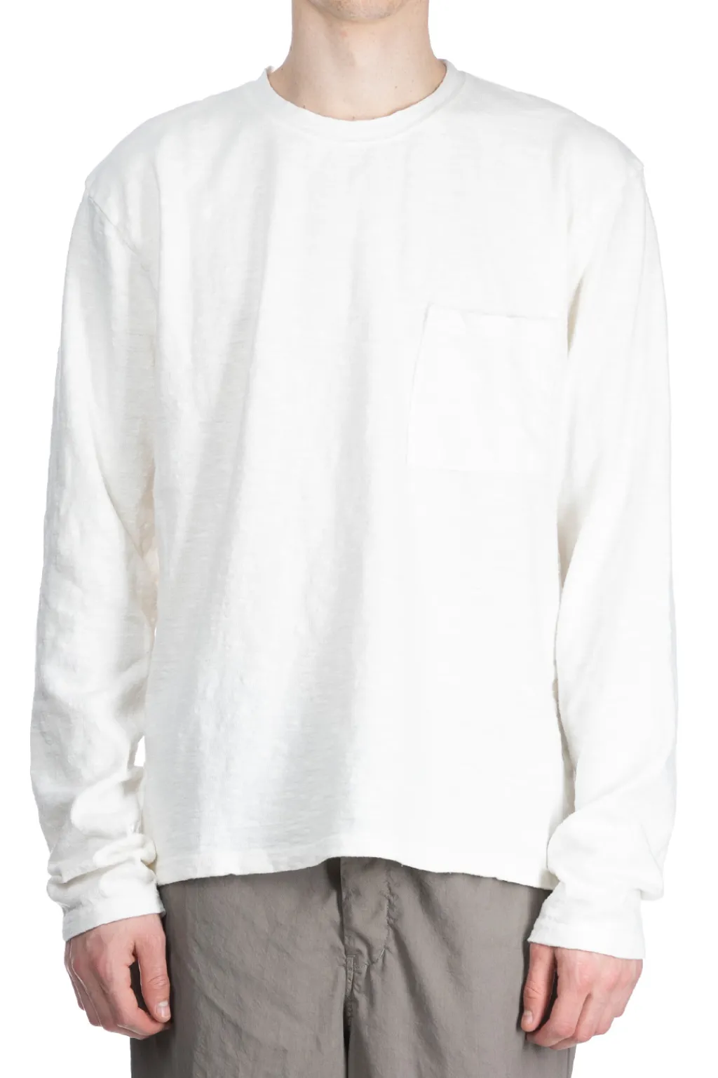 Sale Kapital AMUSE Knit Pocket LS Tee - White