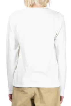Clearance Kapital AMUSE Knit Pocket LS Tee - White