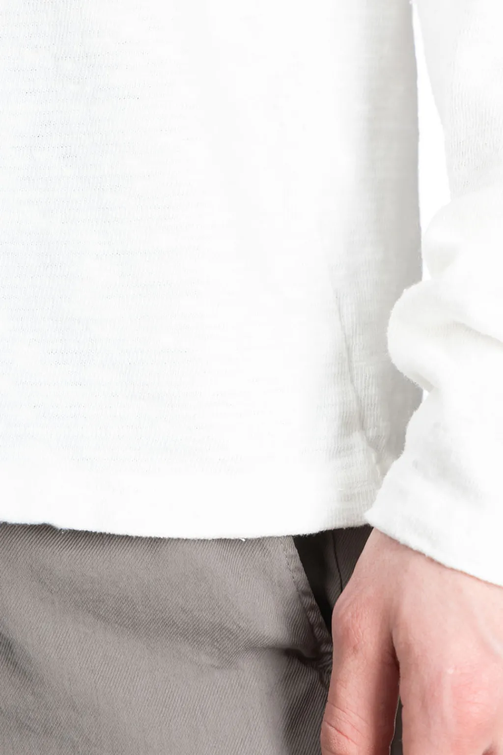Sale Kapital AMUSE Knit Pocket LS Tee - White