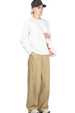 Clearance Kapital AMUSE Knit Pocket LS Tee - White