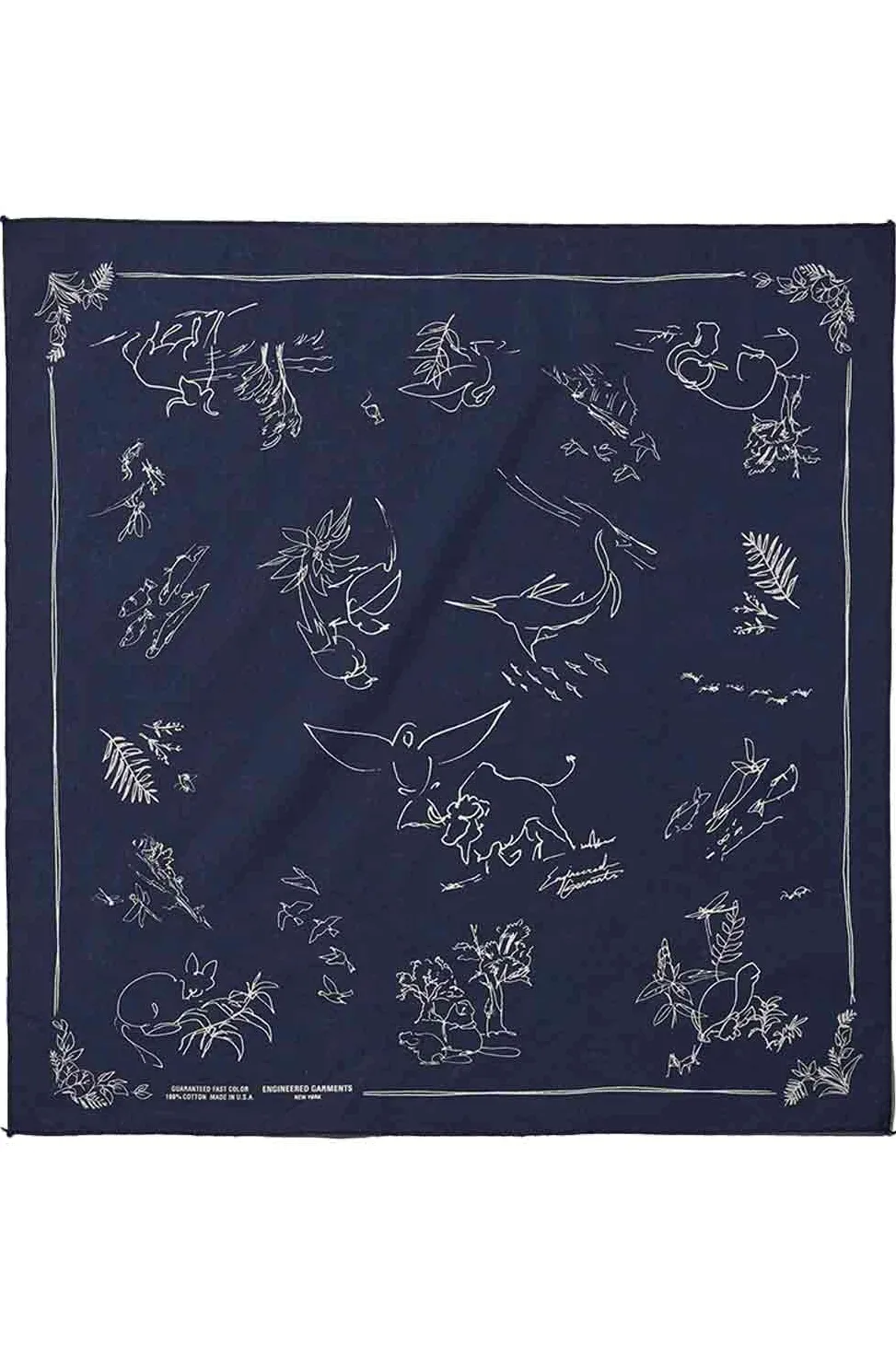 Online Engineered Garments Animal Printed Bandana - Navy