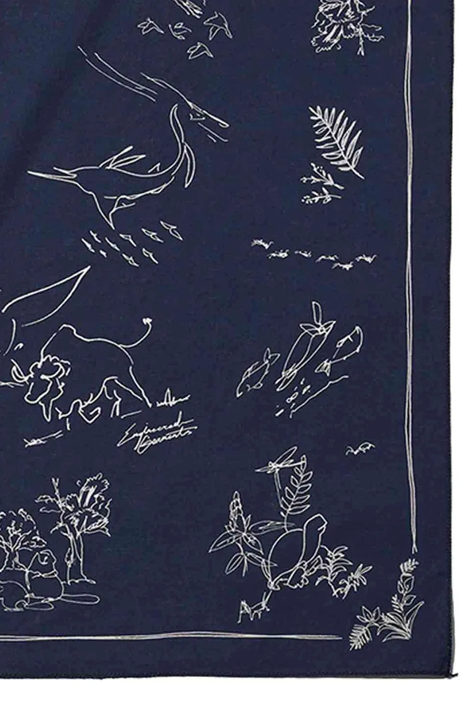 Online Engineered Garments Animal Printed Bandana - Navy