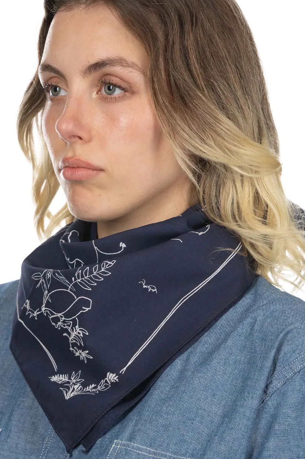 Online Engineered Garments Animal Printed Bandana - Navy
