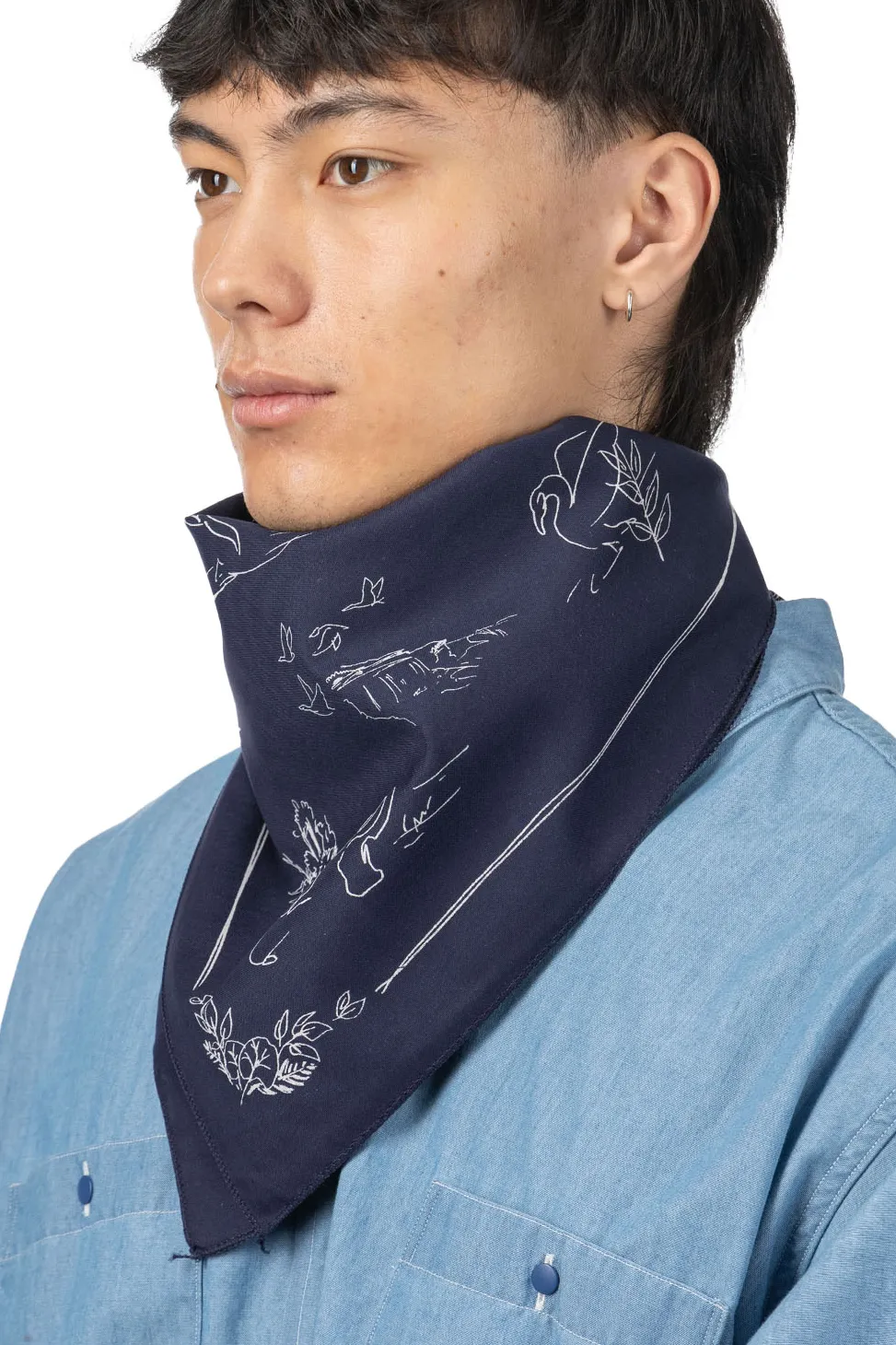 Sale Engineered Garments Animal Printed Bandana - Navy