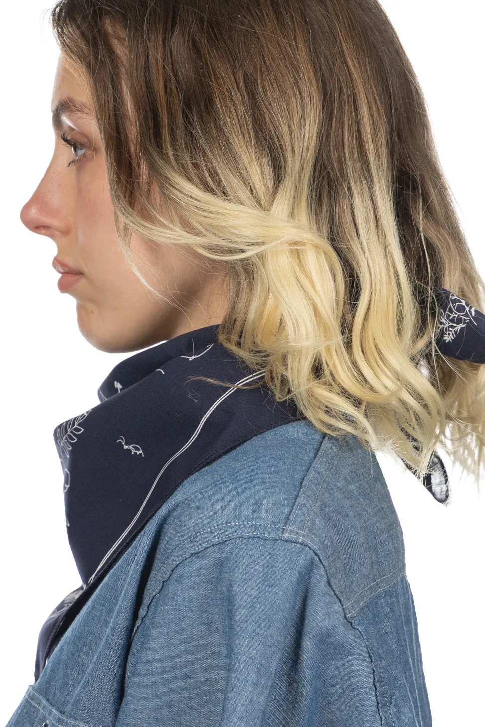 Online Engineered Garments Animal Printed Bandana - Navy