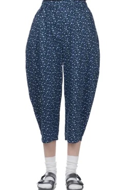 Hot NARU Antique Flower Broadway Egg Pants - Navy