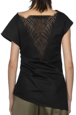 Best JW Anderson Asymmetric Draped Top - Black