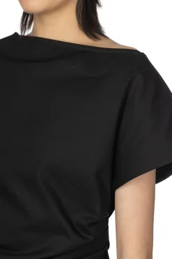 Best JW Anderson Asymmetric Draped Top - Black