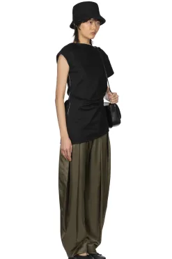 Best JW Anderson Asymmetric Draped Top - Black