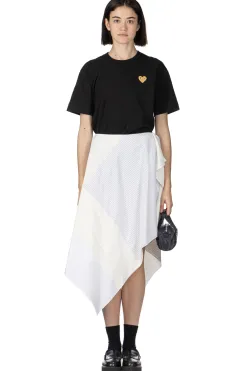 Clearance JW Anderson Asymmetric Patchwork Skirt - Grey and White