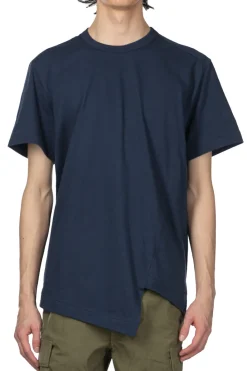 New Comme Des Garcons Homme Deux Asymmetric SS T-Shirt - Navy