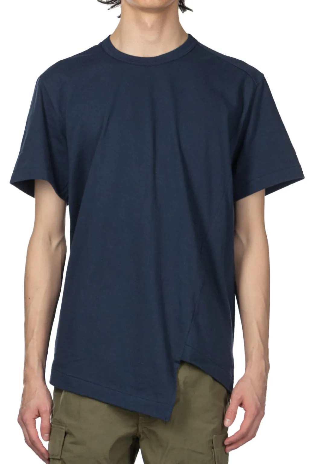 New Comme Des Garcons Homme Deux Asymmetric SS T-Shirt - Navy