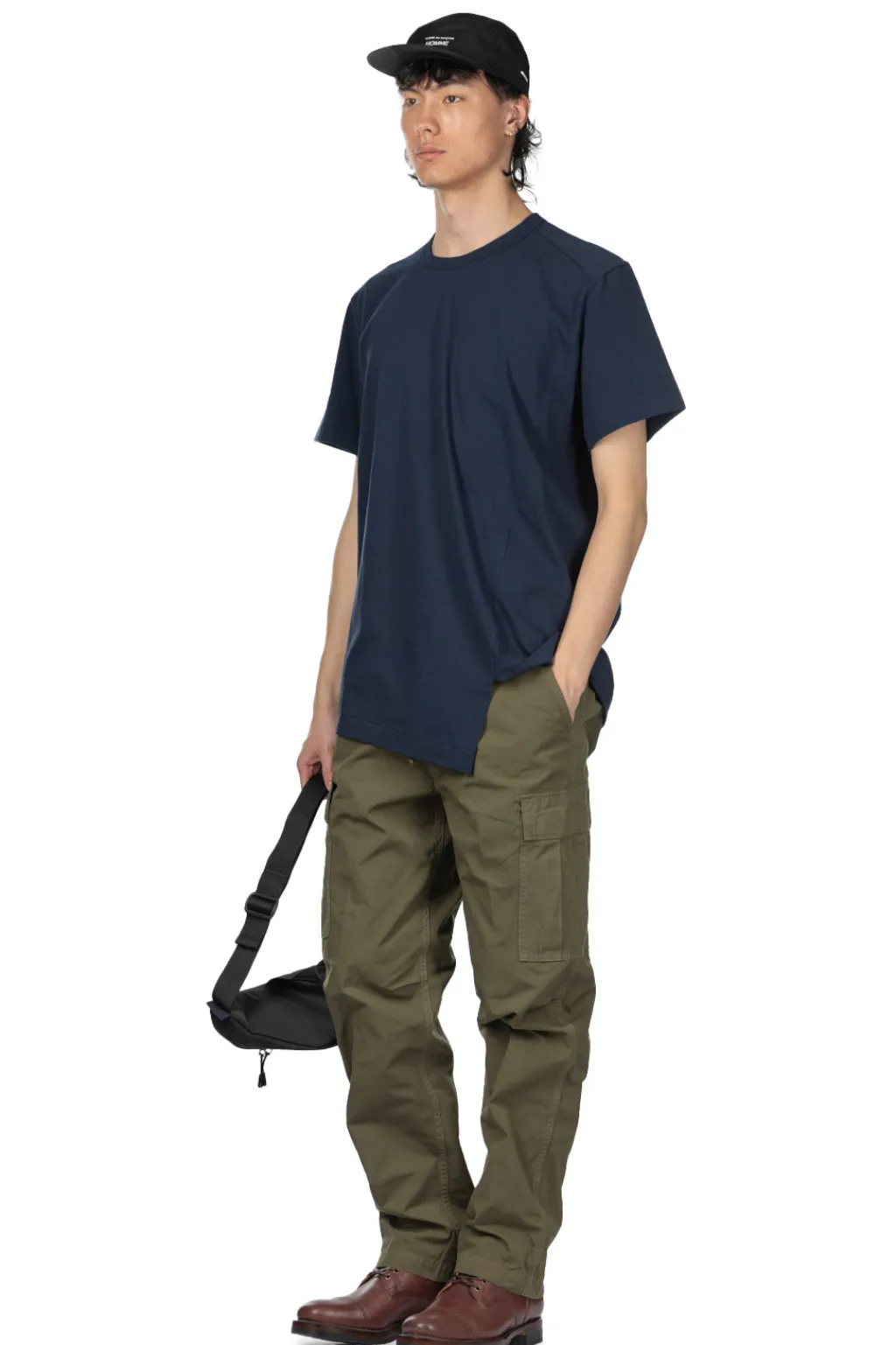 New Comme Des Garcons Homme Deux Asymmetric SS T-Shirt - Navy