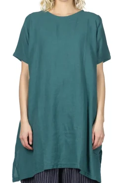 New A+Koloni Azumadaki Linen Basic Dress - Green