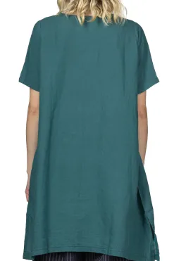 New A+Koloni Azumadaki Linen Basic Dress - Green