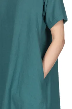 New A+Koloni Azumadaki Linen Basic Dress - Green