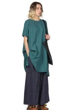 New A+Koloni Azumadaki Linen Basic Dress - Green