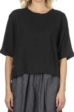 Online A+Koloni Azumadaki Linen Dolman Blouse - Black