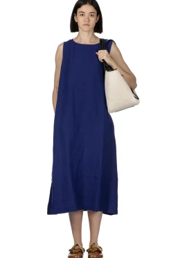 Discount A+Koloni Azumadaki Linen Sleeveless Dress - Indigo
