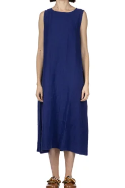 Discount A+Koloni Azumadaki Linen Sleeveless Dress - Indigo