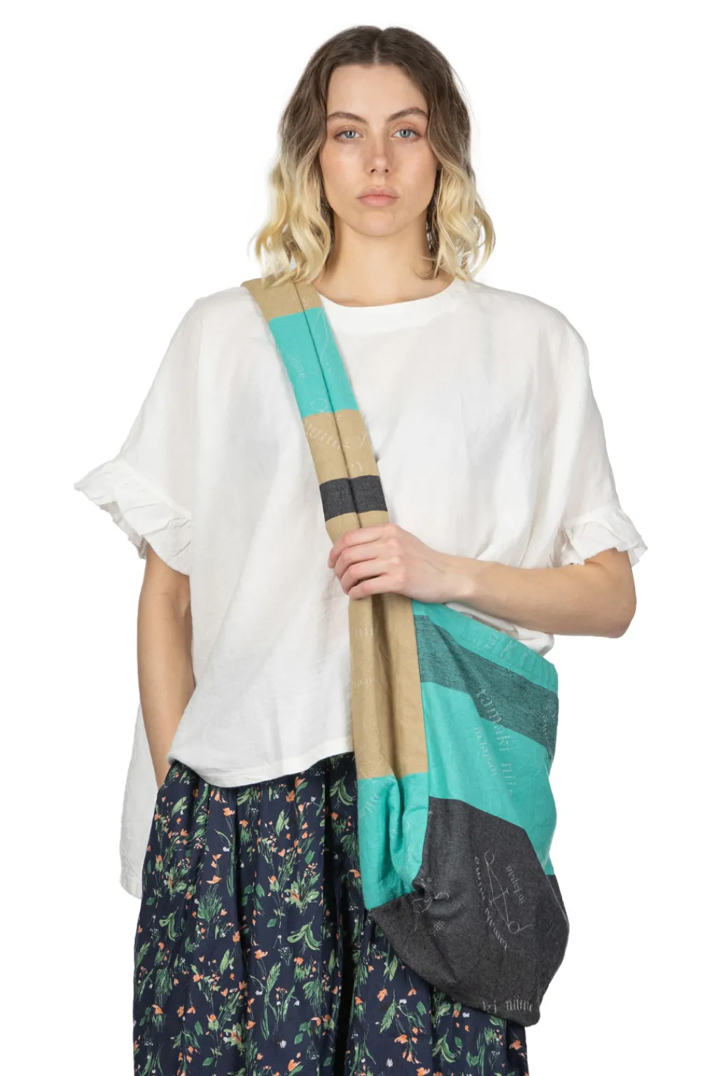 Clearance A+Koloni Azumadaki Ramie Frilled Sleeve Top - Off White