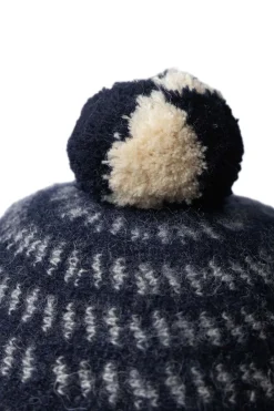 Hot Cableami Baby Alpaca Wool Cap - Navy