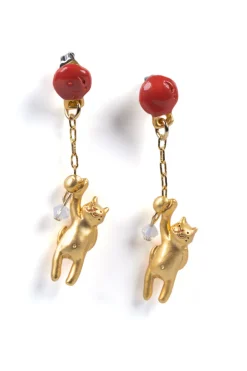 Fashion Palnart Poc Balloon and Cat Earrings