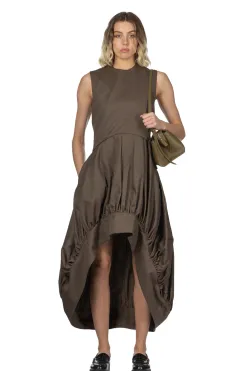 Discount JW Anderson Balloon Hem Dress - Khaki