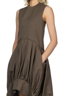 Discount JW Anderson Balloon Hem Dress - Khaki