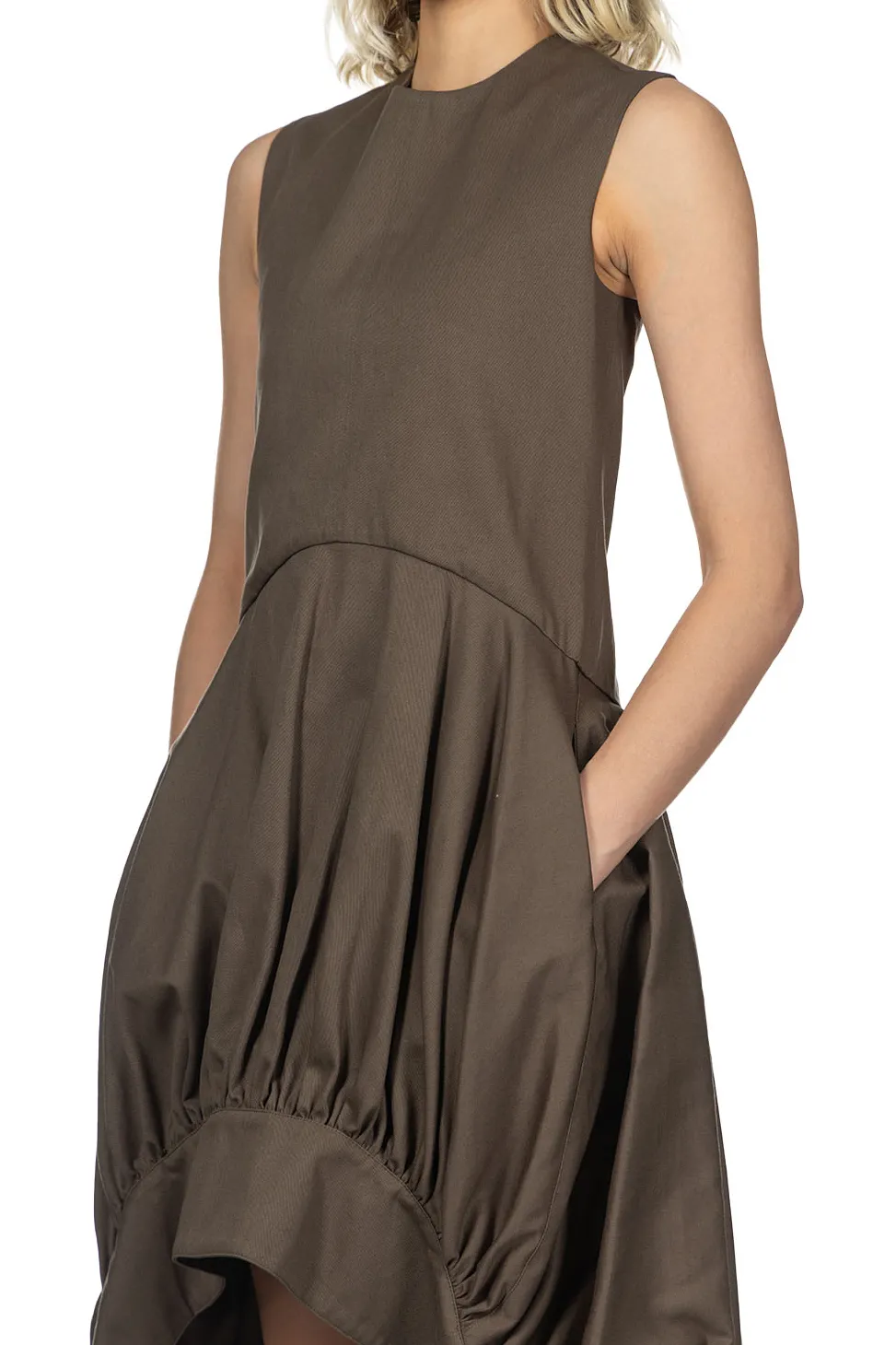 Discount JW Anderson Balloon Hem Dress - Khaki