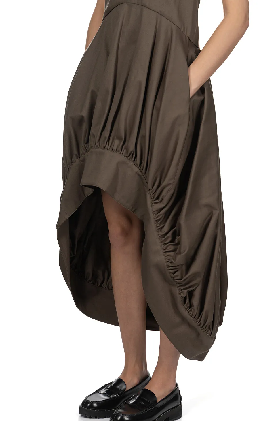 Discount JW Anderson Balloon Hem Dress - Khaki
