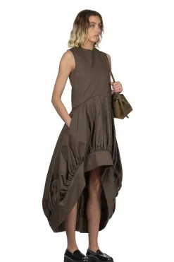 Discount JW Anderson Balloon Hem Dress - Khaki