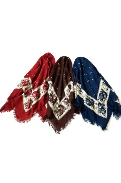 Hot Kapital Bandana BIG Fringed Stole (Persimmon) - 3 Colors