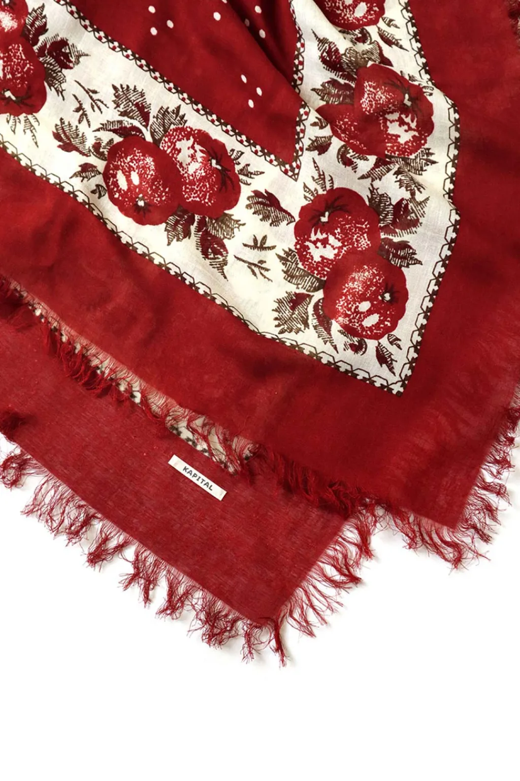 Hot Kapital Bandana BIG Fringed Stole (Persimmon) - 3 Colors