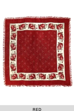 Hot Kapital Bandana BIG Fringed Stole (Persimmon) - 3 Colors