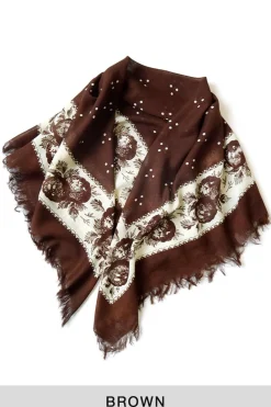 Hot Kapital Bandana BIG Fringed Stole (Persimmon) - 3 Colors