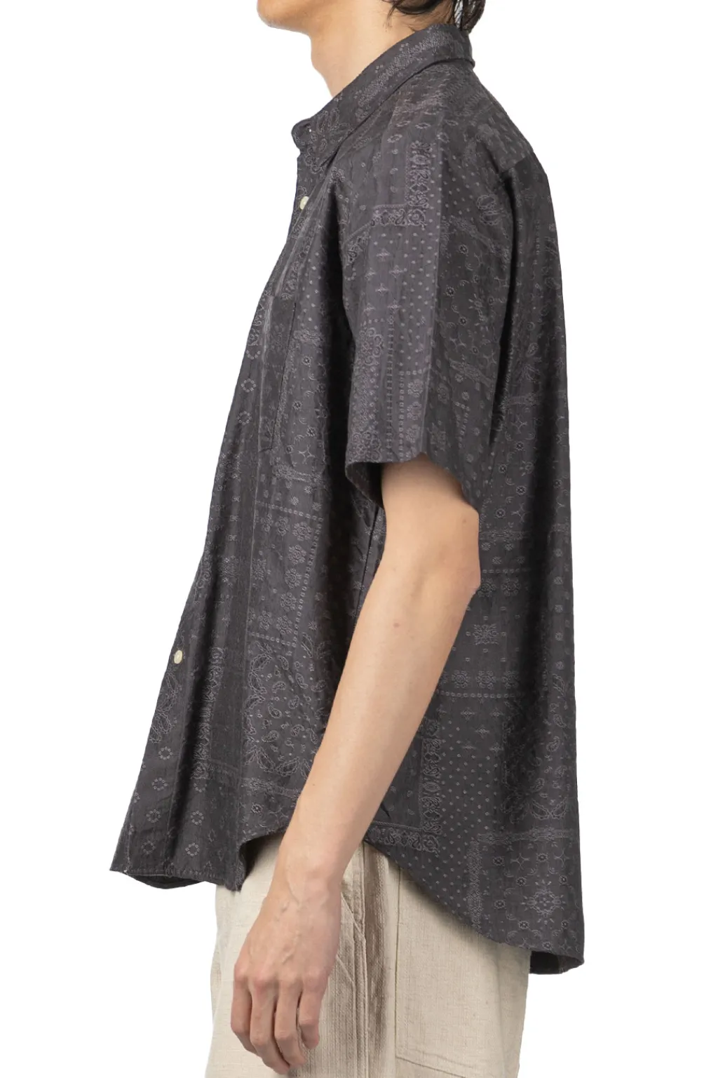 Online Manual Alphabet Bandana JQ Loose Fit SS Shirt- Grey