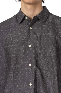 Online Manual Alphabet Bandana JQ Loose Fit SS Shirt- Grey