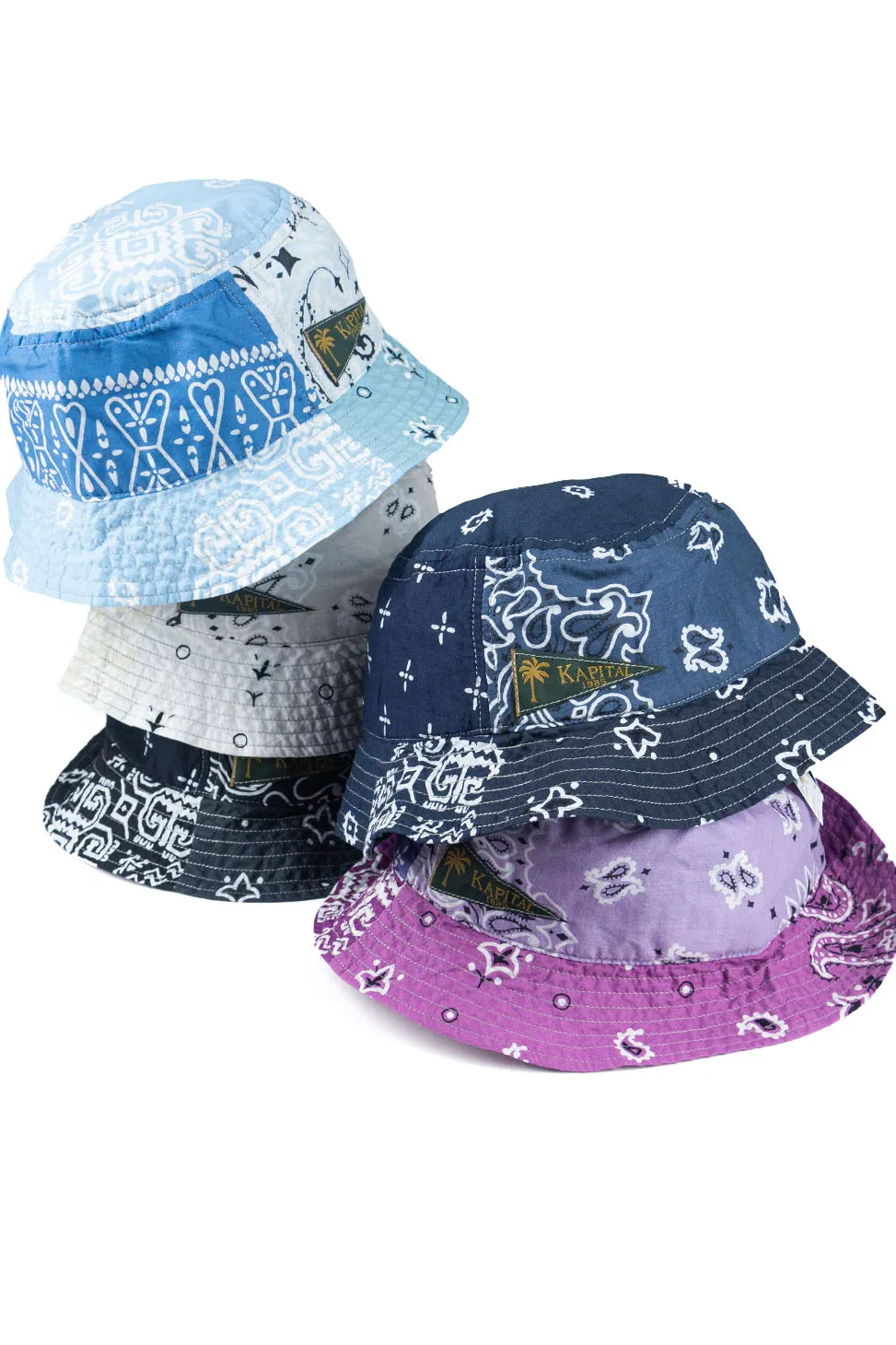 Outlet Kapital Bandana Patchwork Bucket Hat (Short Brim) - 5 Colors