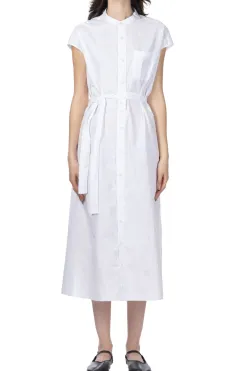 Online Engineered Garments Banded Collar Dress - White 100s 2Ply Broadcloth