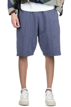 Clearance Engineered Garments BB Shorts- Navy Cotton Polka Dot Pique
