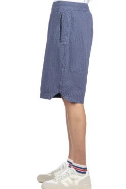 Clearance Engineered Garments BB Shorts- Navy Cotton Polka Dot Pique