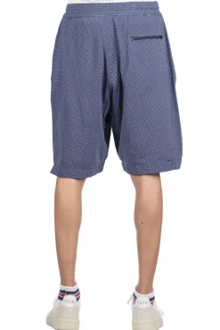 Clearance Engineered Garments BB Shorts- Navy Cotton Polka Dot Pique