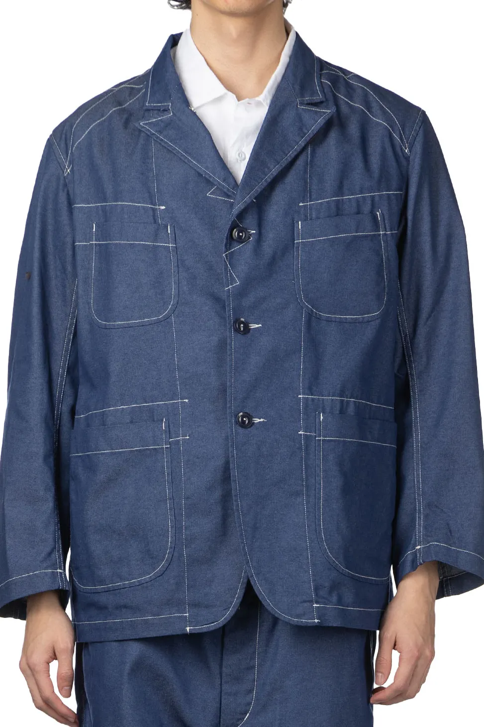 Best Engineered Garments Bedford Jacket - Indigo CP Denim