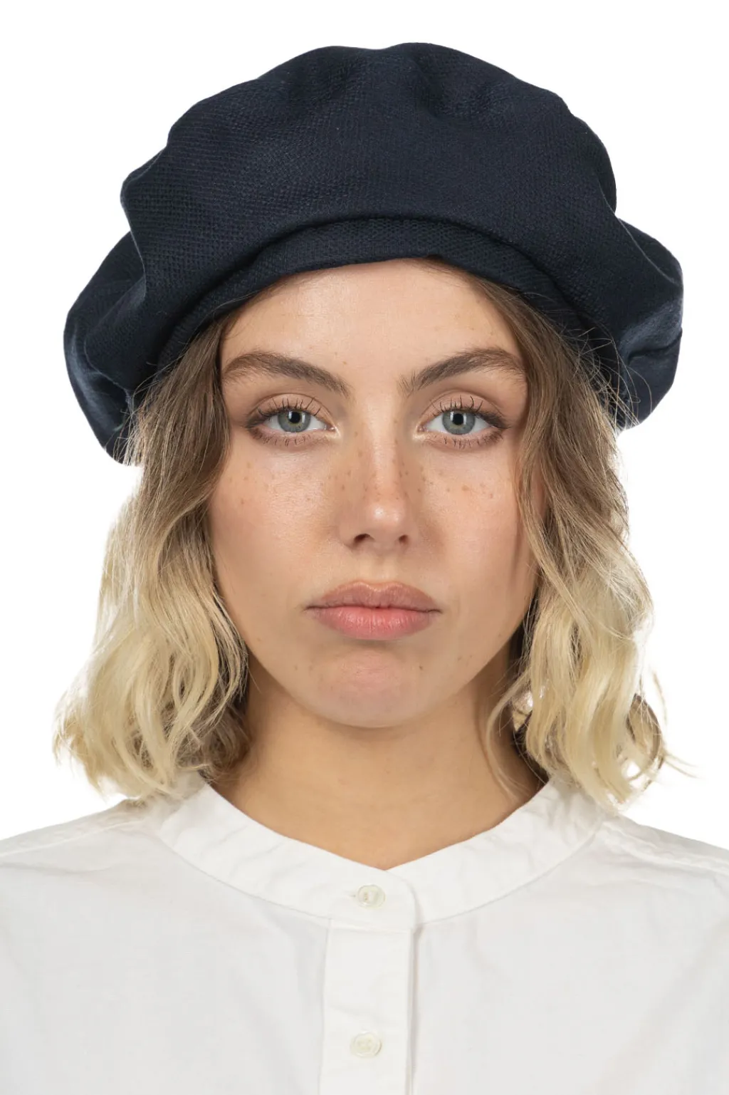 New Engineered Garments Beret - Dark Navy CL Java Cloth
